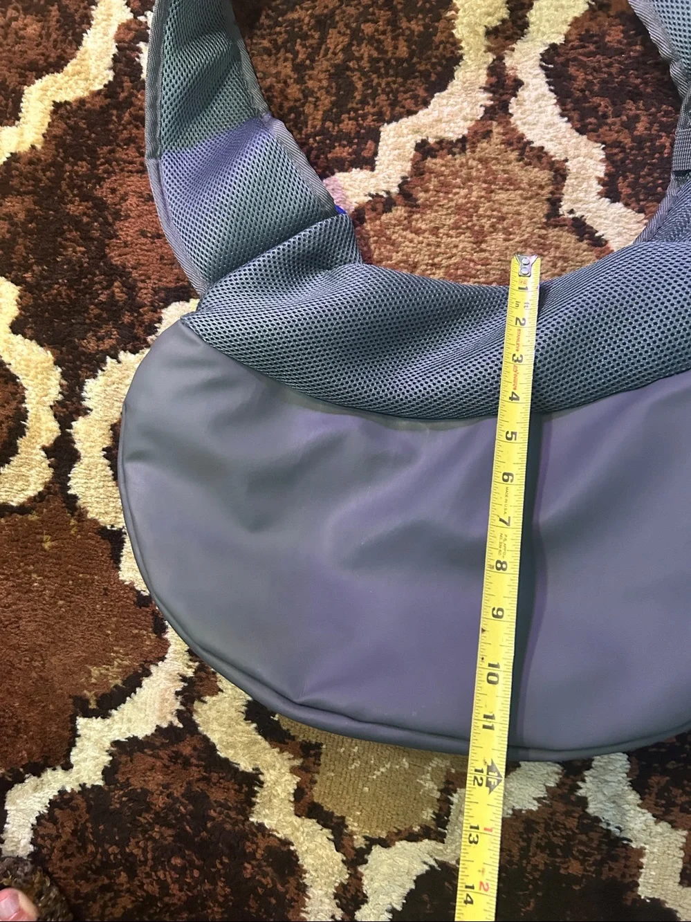 Grey and Blue Crossbody Sling Pet Carrier - In Great Shape
